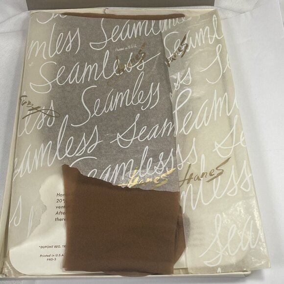 Hanes Cantrece Sheer Heel Run Guard 8-9 Short Hosiery Vintage 1 Pair Pacific - Picture 6 of 9